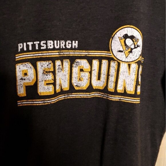 NHL Pittsburgh Penguins Mens Dark Grey Short Sleeve Shirt Medium - Picture 3 of 5